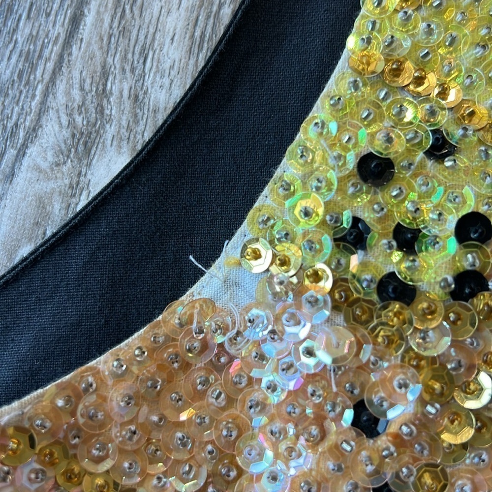 Fashion Fantasy Vest Black Sequined Halloween Vintage Vest Size Medium - Picture 10 of 15